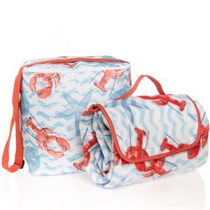 Two Piece: Picnic Blanket and Cooler: Lobster